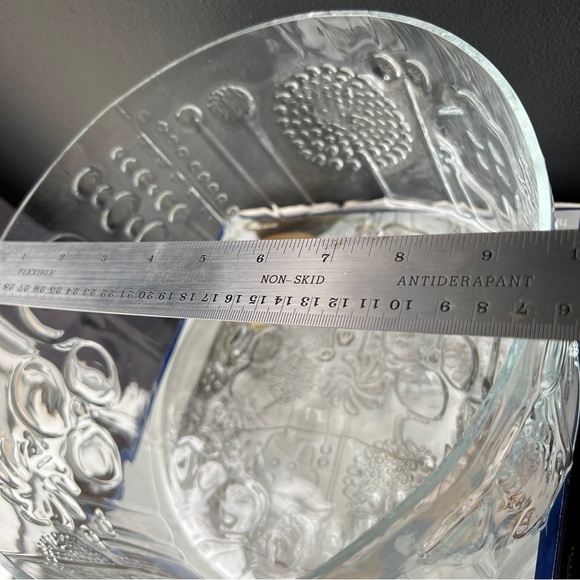 Arabia Finland Flora Large Clear Crystal Glass Bowl w Box Mid Century Modern MCM - Picture 8 of 8